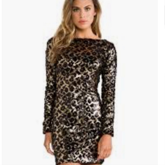 Revolve Dress The Population Lola Long Sleeve Sequin Dress Size XS - Picture 1 of 12